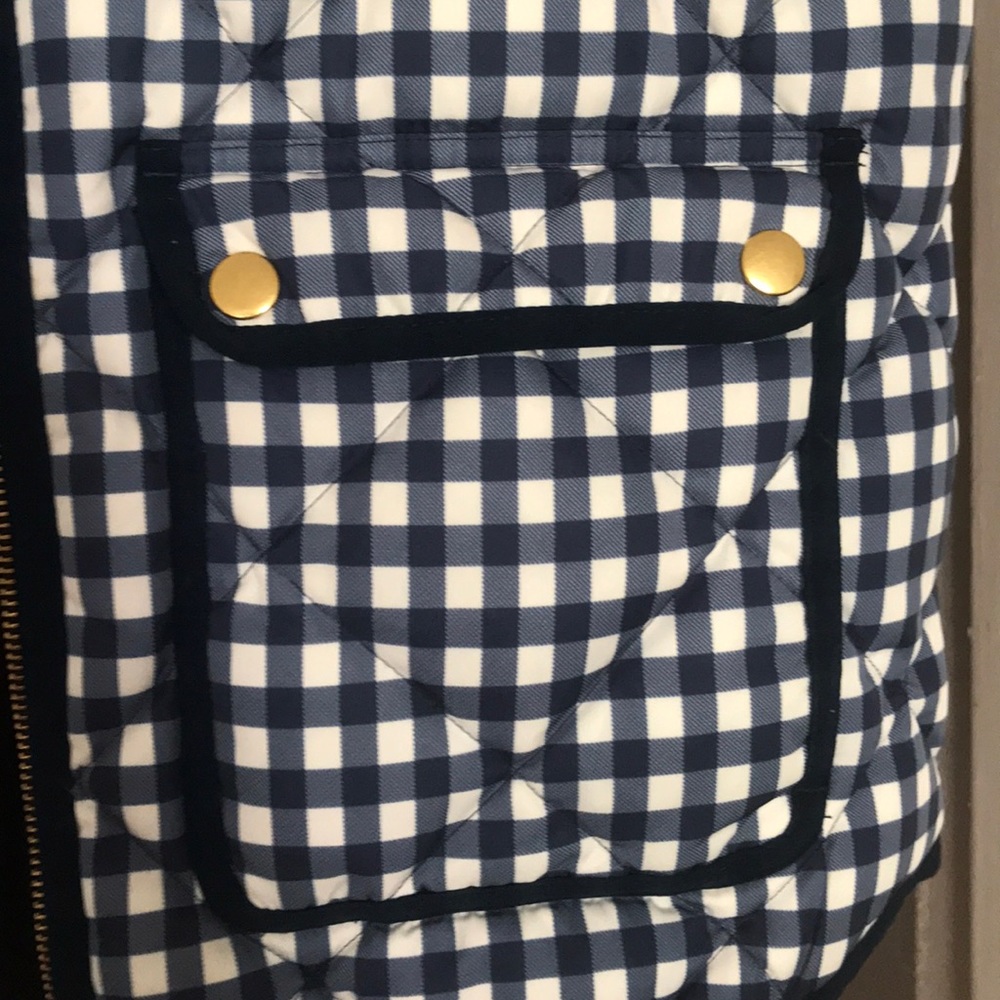J. Crew Excursion Vest Navy Gingham - image 2